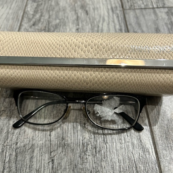 Jimmy Choo Black Eyeglasses with Textured Cream Case Prescription - Picture 1 of 5